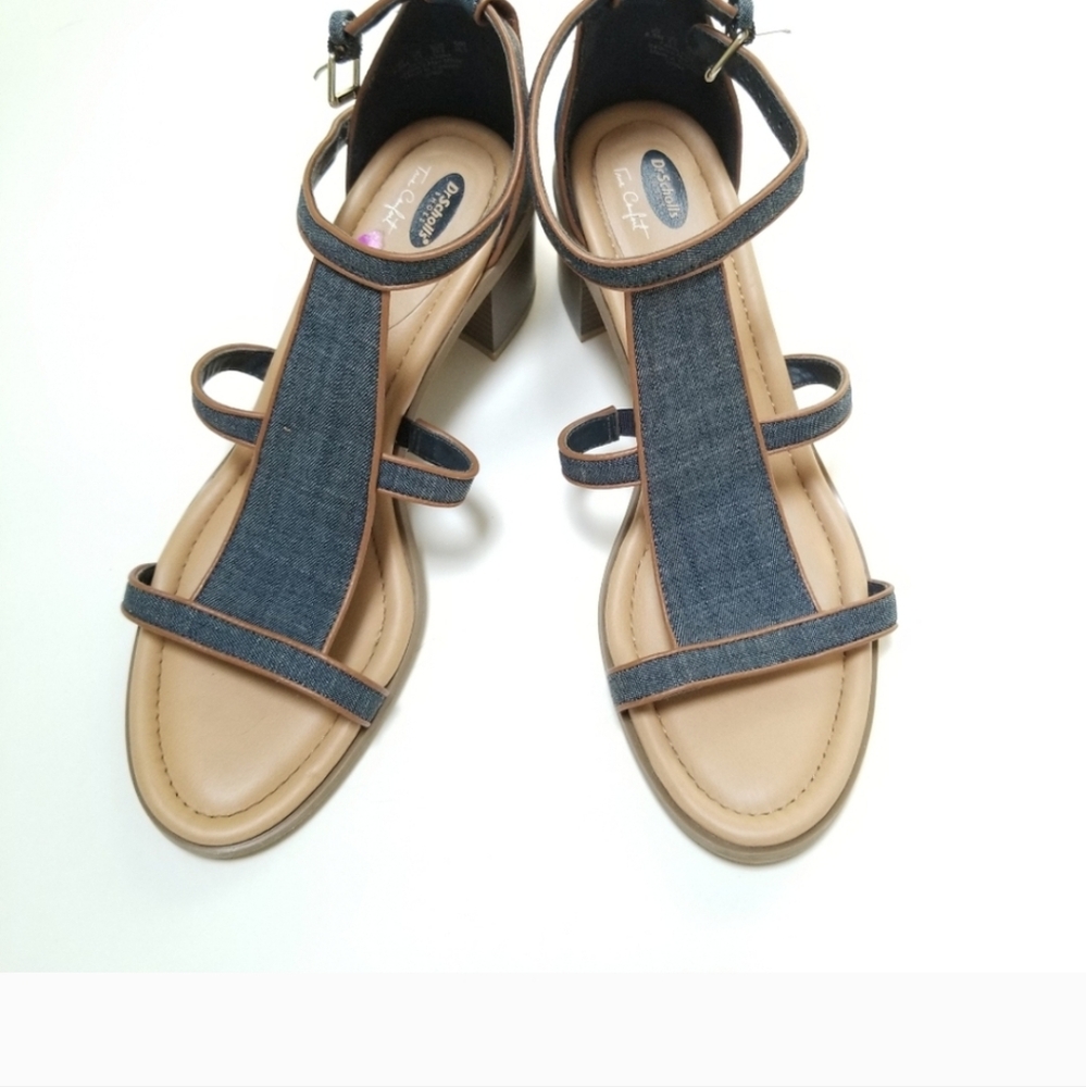 Dr. Scholl's Navy and Tan Heeled Sandals - Picture 3 of 7